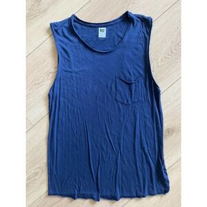 NSF Pocket Muscle‎ Tank Top, Sleeveless Blue Casual Comfort Essential